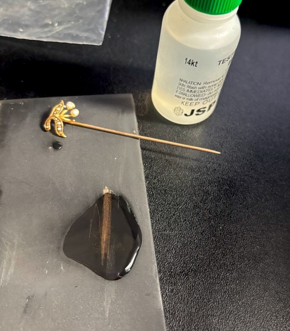 Vtg 14K Yellow Gold Seed Pearl Stick Pin 1.0 GRAM Jewelry Tested Positive 14KT